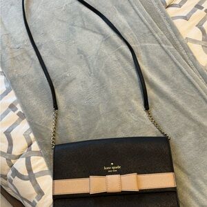 Kate Spade Black and Cream Bow Crossbody Bag